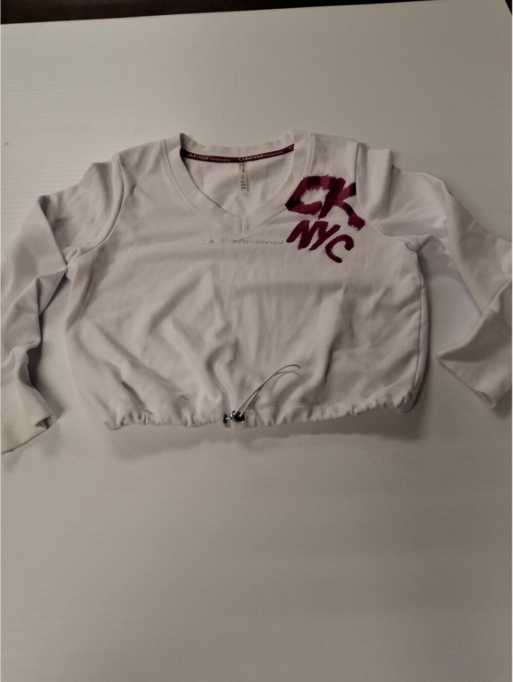 Calvin Klein Performance White Pullover Sweatshirt with CK NYC Logo size large